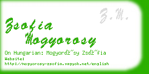 zsofia mogyorosy business card